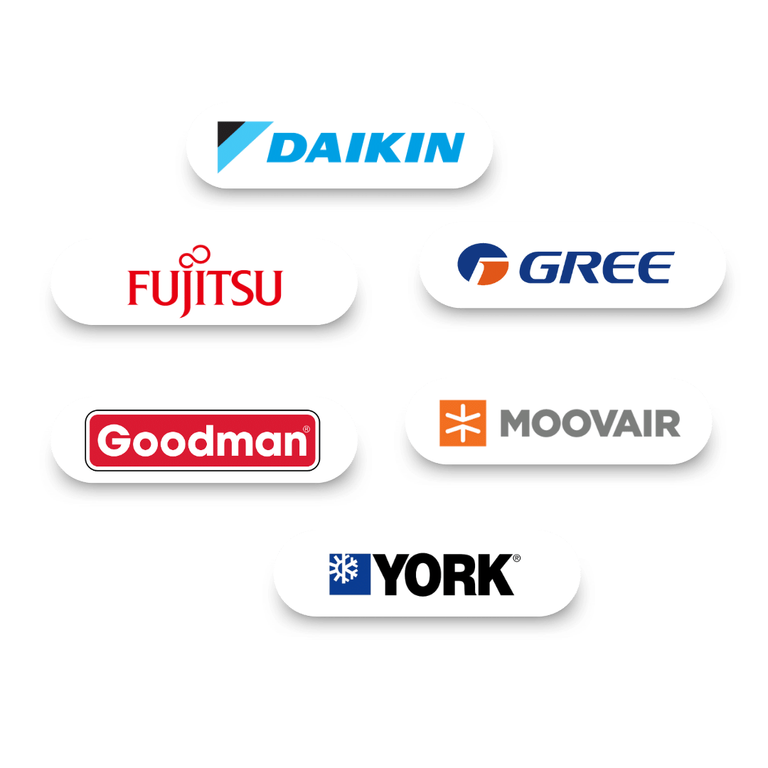 Partenaire de confiance : Daikin, Fujistu, GREE, Goodman, Moovair, York