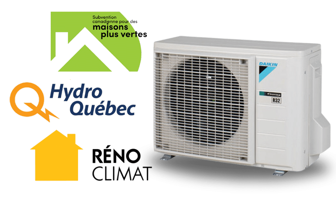 Subvention par Subvention canadienne pour des maisons plus vertes, RénoClimat et Hydro-Québec